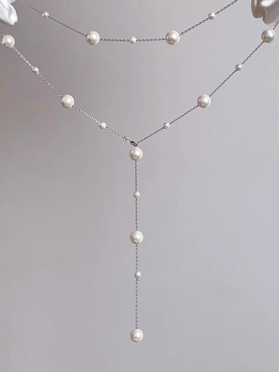 Trendy Pearl Necklace For Women Fashion Starry Pearl Choker Jewelry DealSniper.net Silver Necklace