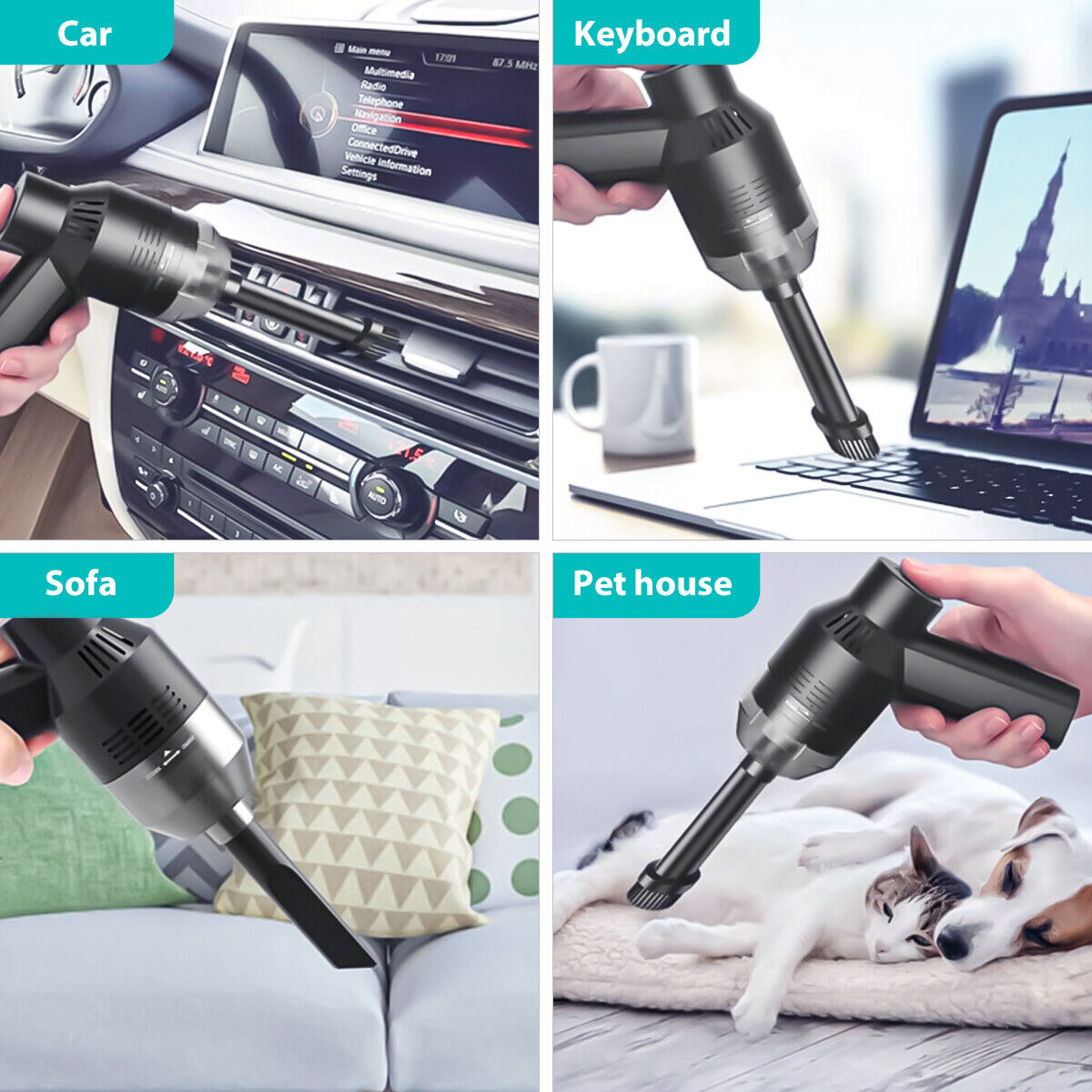 Electric Mini Cordless Air Duster Blower High Pressure For Computer Car Cleaning Home dealsniper-net