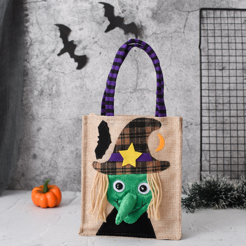 Halloween Candy Tote Bag For Kids Funny Creative Witch Skull Kids Gym From House Witch