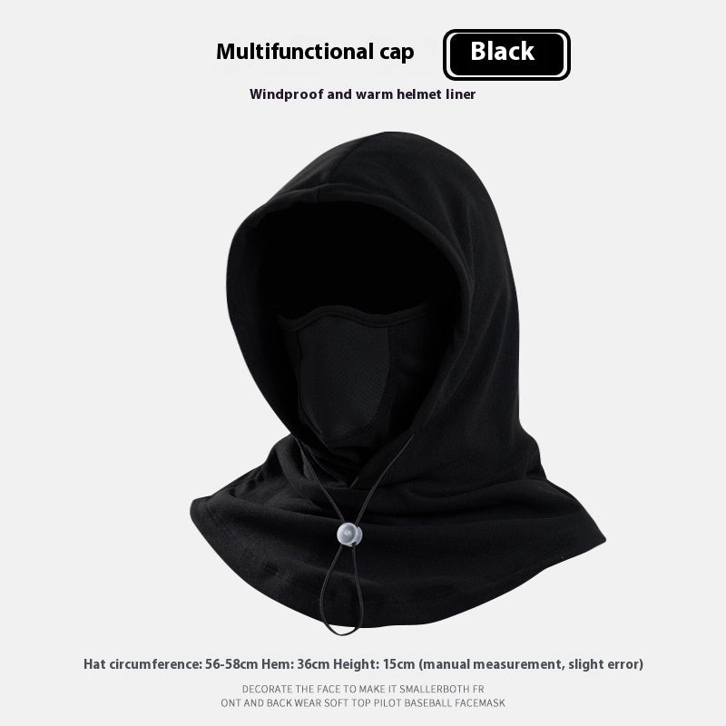 Winter Thermal Fleece Scarf Ski Face Mask Neck Warmer Sports DealSniper.net Black Free Size Adjustable