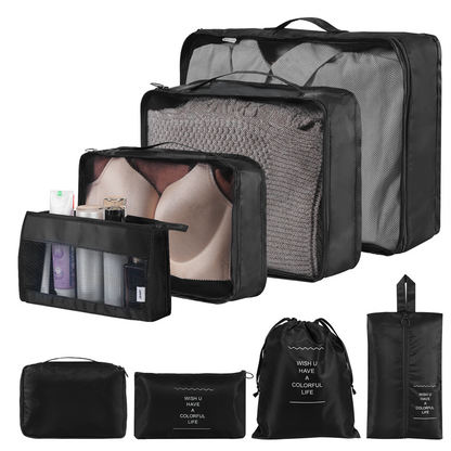 Home Fashion Simple Solid Color Storage Bag House dealsniper-net Black 8Set