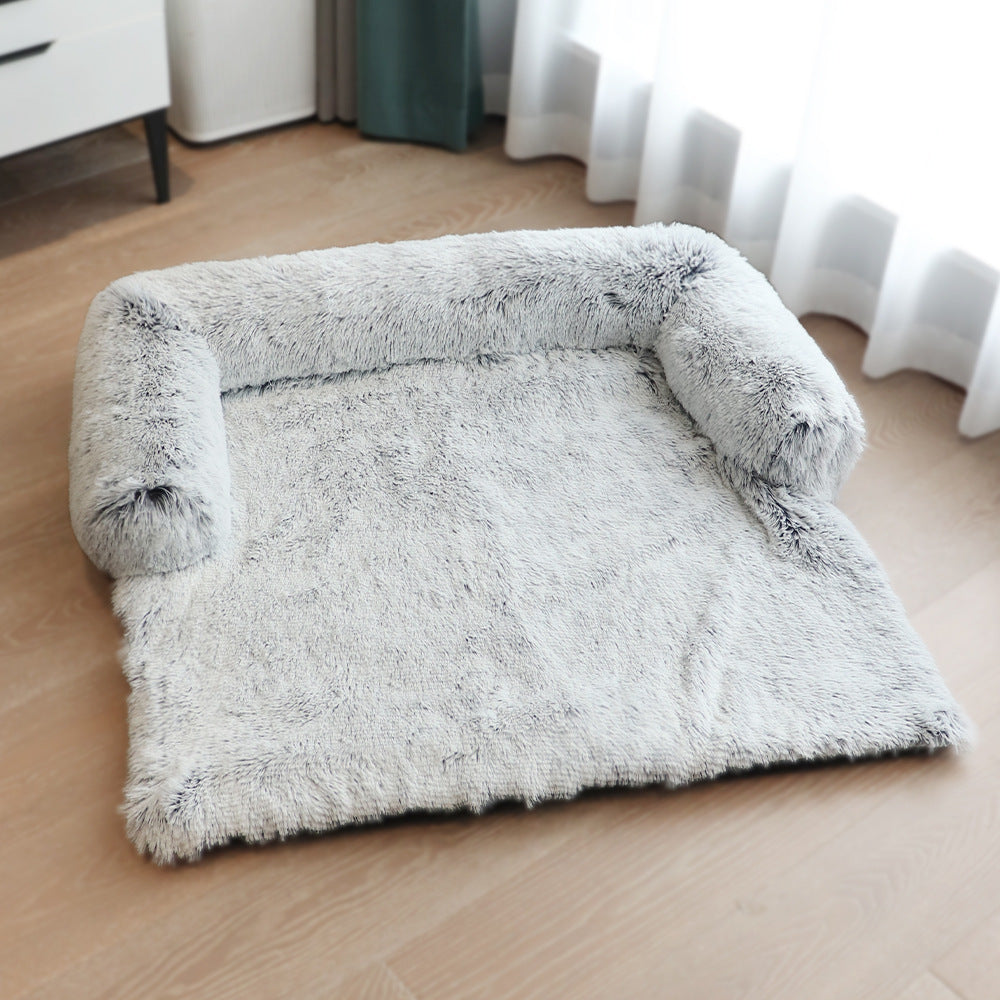 Removable Pet Dog Mat Sofa Dog Bed Soft Pad Blanket Cushion Pets dealsniper-net Right angle grey L Non detachable