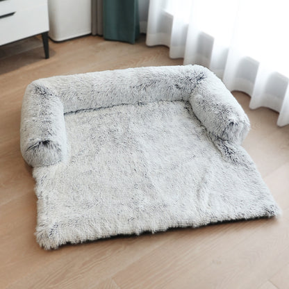 Removable Pet Dog Mat Sofa Dog Bed Soft Pad Blanket Cushion Pets dealsniper-net Right angle grey L Non detachable