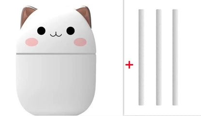 Mini Humidifier New Cute Pet Desktop Office Home Decor Gym From House A301 Ivory White With 3pcs filter element
