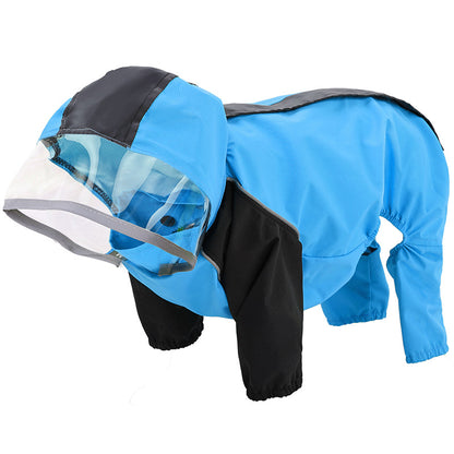 Pet All-inclusive Waterproof Dog Poncho Pets Gym From House Blue 2XL