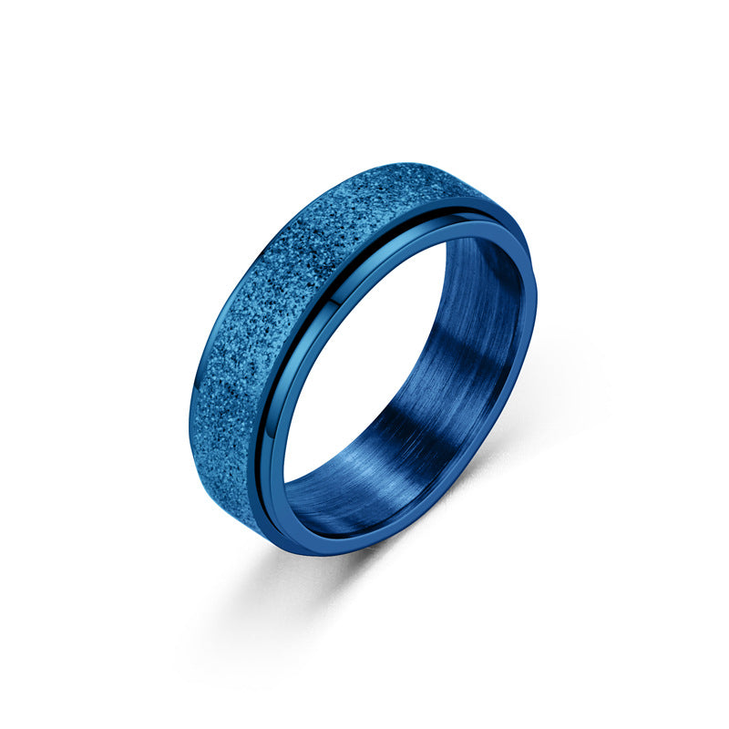 Anxiety Rings Rainbow Silver Color Relieve Stress Rings Jewelry Gym From House Blue Size10