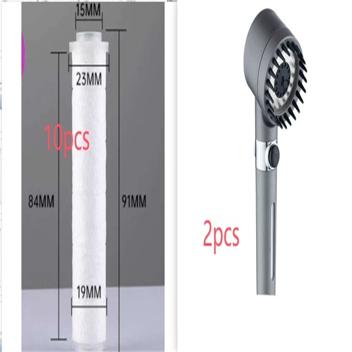 3 Modes Shower Head High Pressure Showerhead Portable Filter