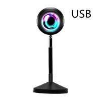 Upgrade Rainbow Sunset Projector Lamp Atmosphere Light Home House DealSniper.net Colorful sunset lights 6W USB
