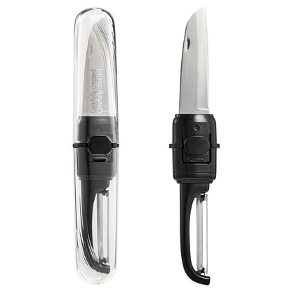 Two-in-one Portable Home Folding Double Head Fruit Knife Peeler Kitchen DealSniper.net Black