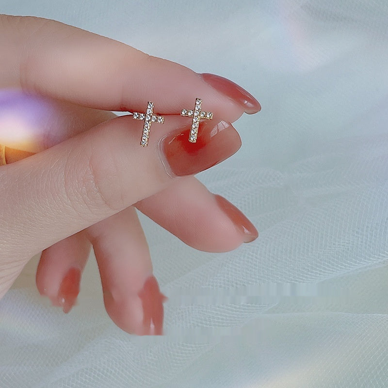 New Fashion Stainless Steel Cross Earrings Jewelry Gym From House