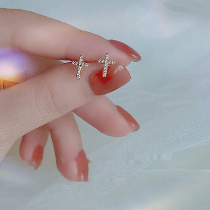 New Fashion Stainless Steel Cross Earrings Jewelry Gym From House
