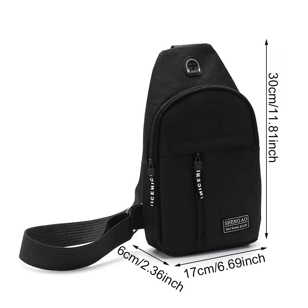 Mens Sling Bag Cross Body Handbag Chest Bag Shoulder Pack Outdoor DealSniper.net