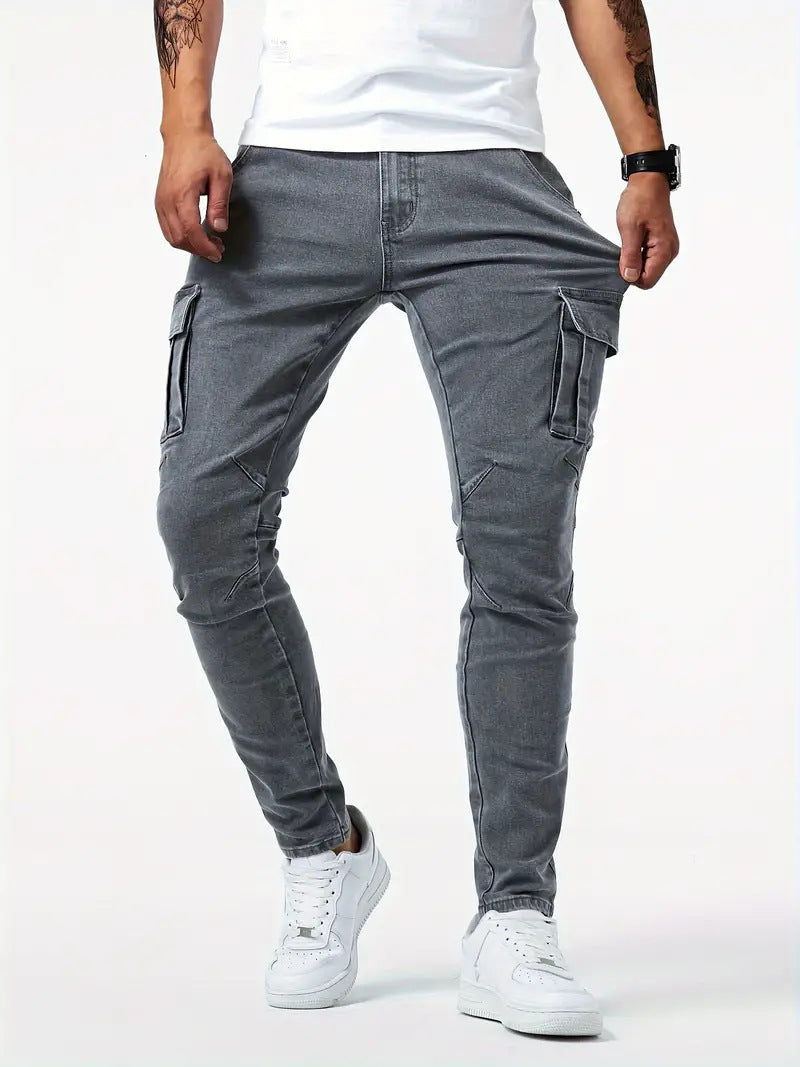 Man's Casual Cargo Pants Stylish Tide Brand Stretch Pants Men null Gray 2XL