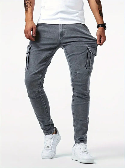 Man's Casual Cargo Pants Stylish Tide Brand Stretch Pants Men null Gray 2XL