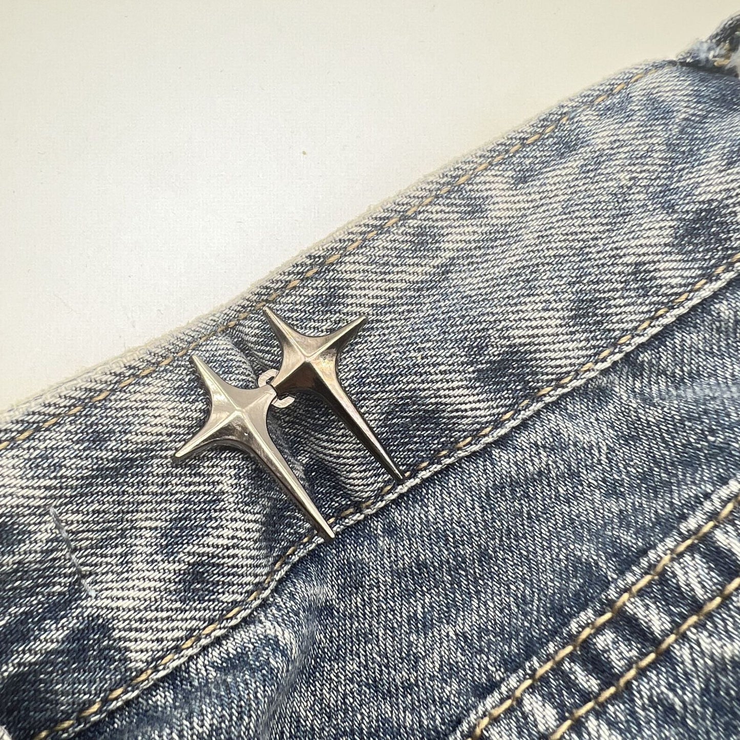 Adjustable Waist Jeans Waist-tight Artifact Button Women DealSniper.net Gun Color Rhombus