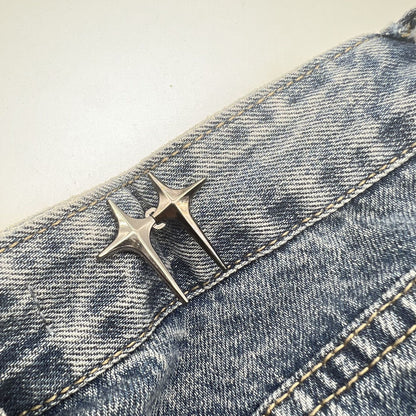 Adjustable Waist Jeans Waist-tight Artifact Button Women DealSniper.net Gun Color Rhombus