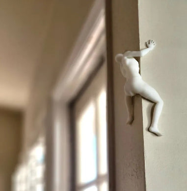 Unique Climber Sculpture Wall Decor Climber Wall Decoration Home Decor DealSniper.net Left Pure White