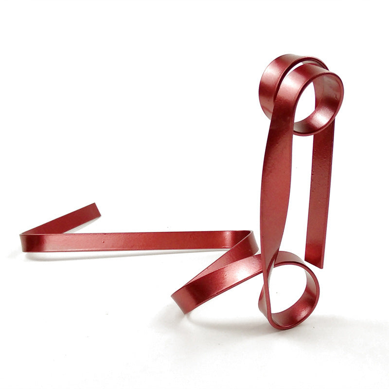 Metal Ribbon Suspension Decoration Creative Balance Wine Rack Home Decor DealSniper.net Red Ribbon