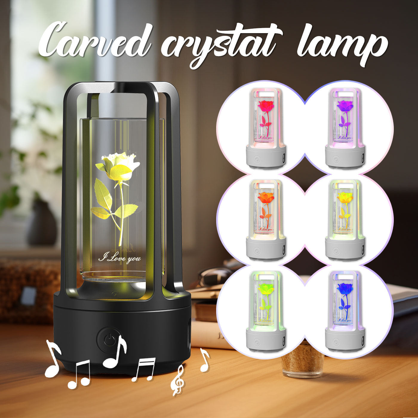 Creative 2 In 1 Audio Acrylic Crystal Lamp Home Decor dealsniper-net