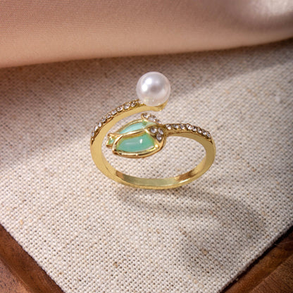 Tulip Bud Pearl Ring For Women, Fashion Niche Design Jewelry Gym From House Style 4 1
