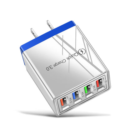 USB Charger Quick Charge 3.0 4 Phone Adapter Electronics DealSniper.net US Dark blue Q1pc