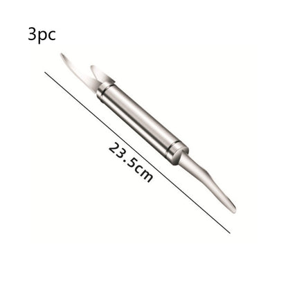 Multifunctional Stainless Steel Shrimp Remover Shrimp Line Fish Kitchen Gym From House Double Head 3PCS