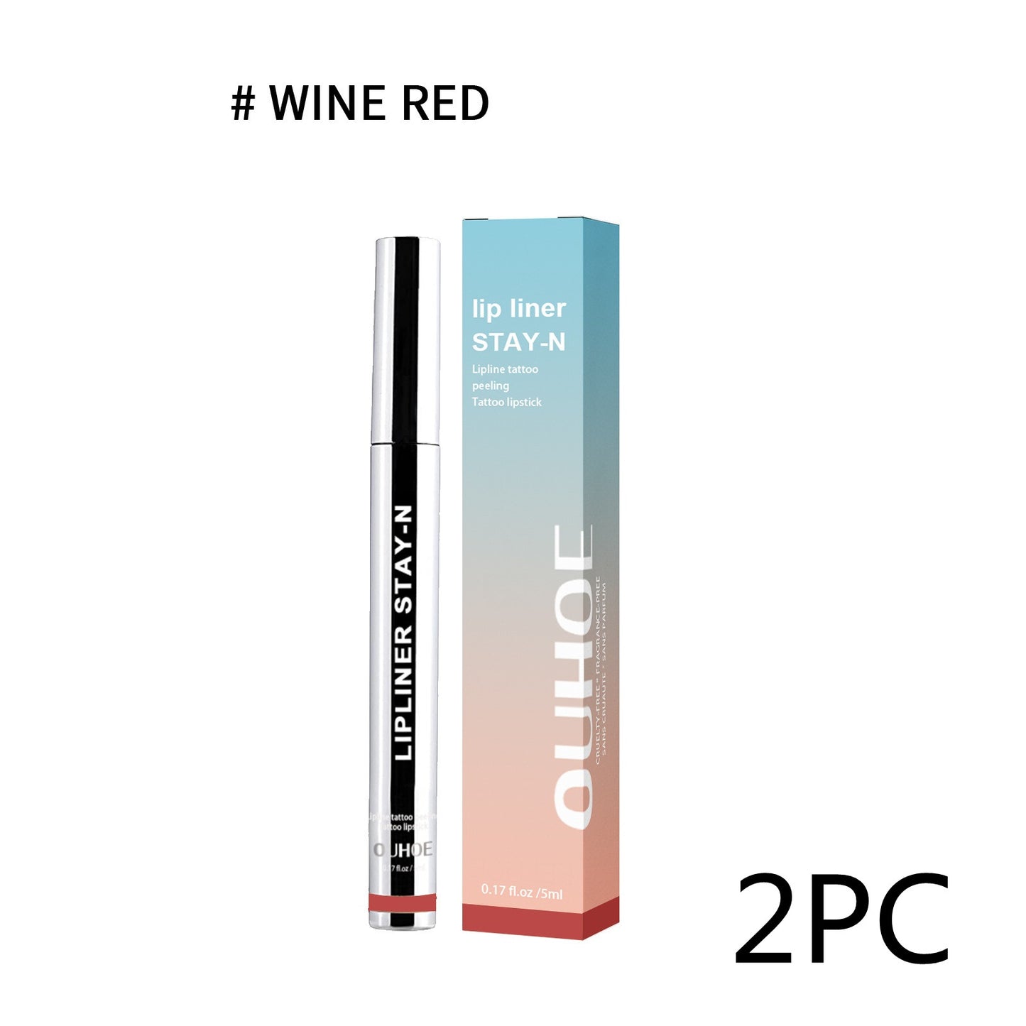 Lip Liner Pen Dark Brown Waterproof Long Lasting Beauty Gym From House Wine Red 2PC