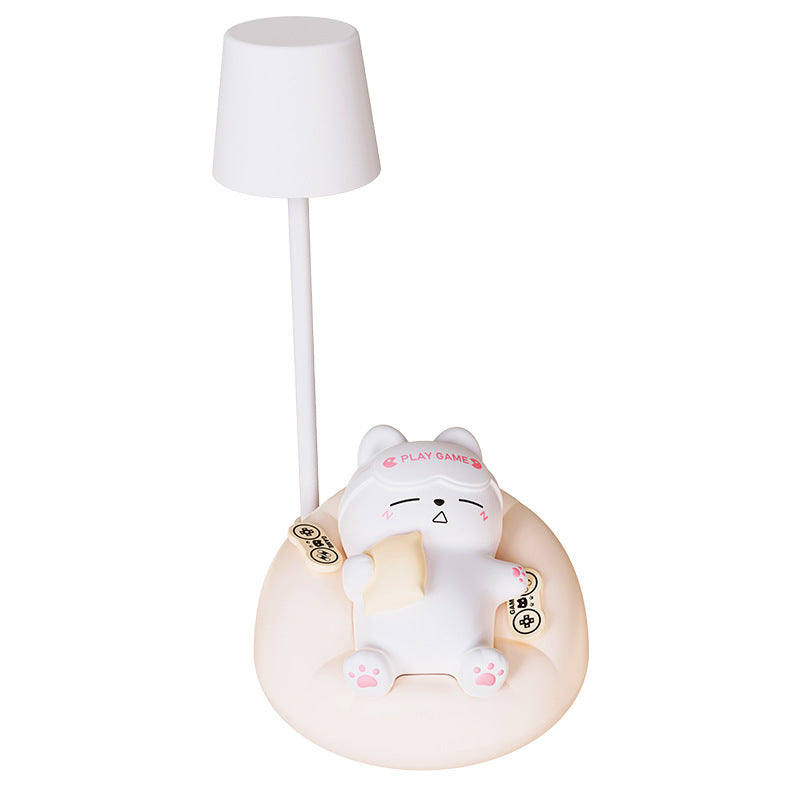 Creative Sleeping Cat Small Night Lamp Night Charging Pat Lamp Home Decor Gym From House White 84x84x152mm