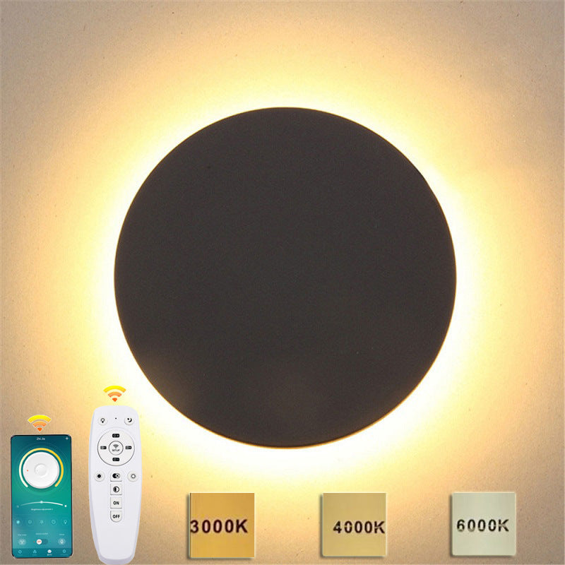 Modern Minimalist Aisle Corridor Bedside Lamp Home Decor DealSniper.net Black Shell 150mm Round Style