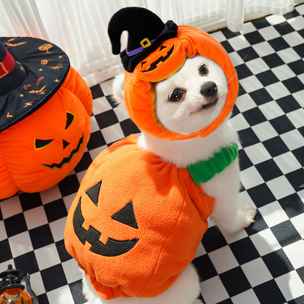 Halloween Pumpkin Vest For Dogs Cats Festive Pet Costume Harness Pets null