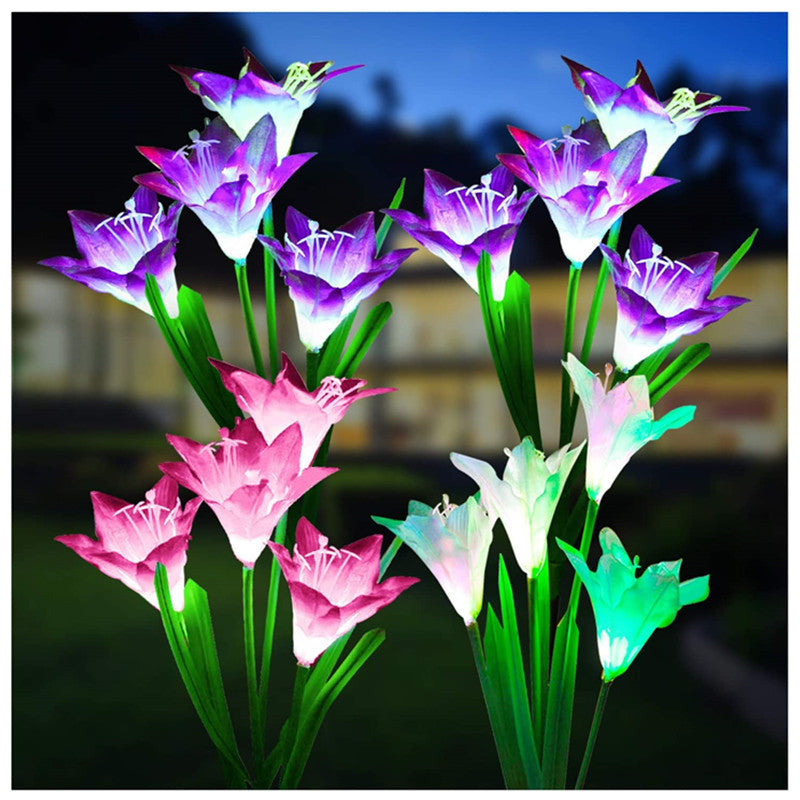 Solar Lily Flower Lights LED Solar Garden Light Lawn Light