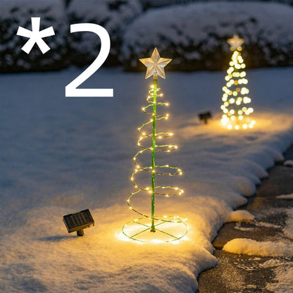 Christmas Tree Decoration Outdoor Courtyard Lighting Holidays dealsniper-net 2pcs Monochromatic