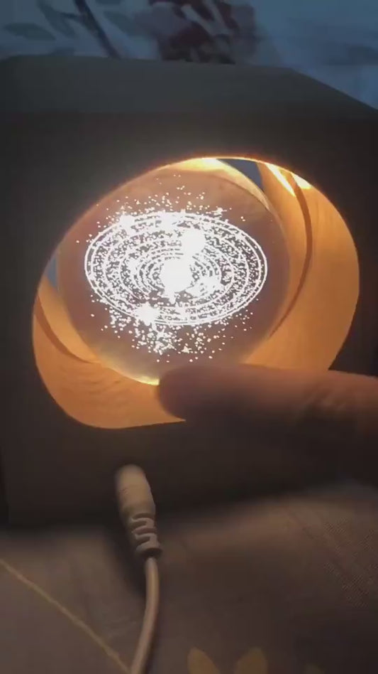 Beech Crystal Ball Night Light 3D Laser Engraving Elk Jellyfish LED Nightlights USB Dimmable Lamp For Bedroom Decoration Gifts Home Decor Home Decor DealSniper.net